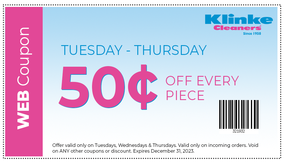 Web coupon - 50 cents off every piece